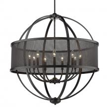  3167-9 BLK-BLK - Colson BLK 9 Light Chandelier (with Matte Black shade) in Matte Black